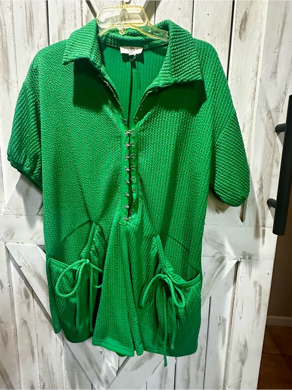 entro Emerald Green Textured Romper